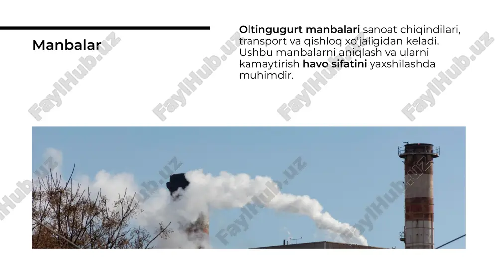 atmosfera havosini oltingugurt birikmalardan tozalash - Page 5
