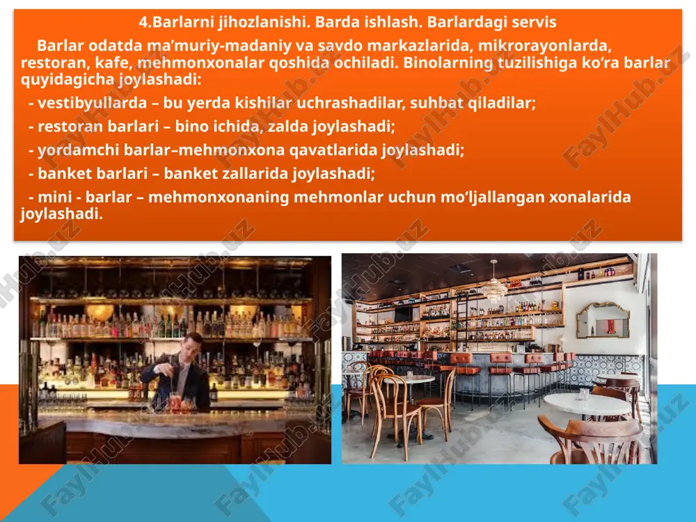 ishni jiddiy ko’rsatkichi sifatida shikoyatlarni yoki mijozlar bilan ziddiyatlarni bo’lmasligi namoyon bo’ladi. 3.ishlab chiqarish ishchilari yoki aqliy mehnat ishchilari xizmat ko’rsatish asosiy ishlab chiqarish jarayoni mayda tizimini boshqaruvini ko’rib chiqamiz. ushbu mayda tizim quyidagilarni qamrab oladi: - xizmatlarni iste’molchi ishtirokida yoki uni yo’qligida, yoki ishchini xizmat ko’rsatish joyiga korxonadan tashqariga chiqib taqdim qilish jarayoni; - ta’mirlanadigan, sotiladigan, yasaladigan buyum, tovar ko’rinishidagi mahsulotlarni, shuningdek yo’ldosh tovarlarni; - jihoz, instrument, yordamchi materiallar va boshqalar; - materiallar, energiya, xom-ashyo. ishlab chiqarish sohasi rahbarlari oldida ishchilar harakatlarini tashkillashtirish, buyruq berish, muvofiqlashtirish, oldindan ko’rish, nazorat kabi maqsadli harakat va operasiyalarni personalga nisbatan qo’llay turib, samarali xizmatni amalga oshirish jarayonini optimallashtirish vazifasi turadi. 4.servis korxonasi ishlab chiqarishini tarkibi hamma joylarda mateiallar va xom-ashyoni sarflash me’yorlari mavjud. materiallar va xom-ashyoni sarf me’yori bu uni ishlab chiqarishni aniq tashkiliy-texnik sharoitlarida belgilangan sifatdagi birlik mahsulotni (servis ishini) ishlab chiqarish uchun maksimal yo’l qo’yiladigan miqdoridir. servis amaliyotida materiallarni iqtisod qilinishi, …