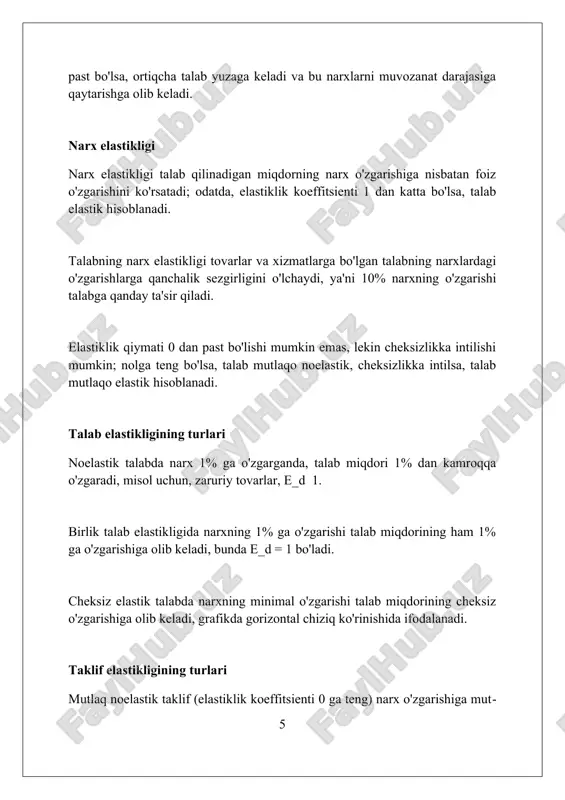 stavkalari) ularga 10-25% gacha o'zgartirish kiritishi mumkin. global bozorda narxlar transmilliy korporatsiyalar tomonidan manipulyatsiya qilinishi mumkin, ular 5-15% gacha narxlarni sun'iy ravishda o'zgartirishi va foyda olishi mumkin. xulosa bozor iqtisodiyotida narxlar talab va taklif asosida shakllanadi, bu esa resurslarning samarali taqsimlanishiga va iqtisodiy muvozanatga olib keladi. foydalanilgan adabiyotlar 1. mankiw, n. g. (2021). iqtisodiyot asoslari (9-nashr). cengage learning. 2. samuelson, p. a., nordhaus, w. d. (2010). iqtisodiyot (19-nashr). mcgraw-hill irwin. 3. varian, h. r. (2014). mikroiqtisodiyot: zamonaviy yondashuv (9-nashr). w. w. norton company. 4. mcconnell, c 0 0 0 7