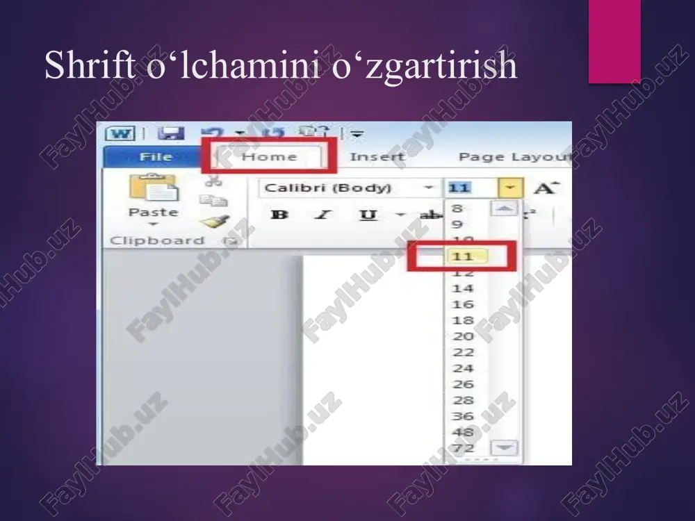 shriftturi, o‘lcham va rangini o‘zgartirish. matnni tekislash - Page 5