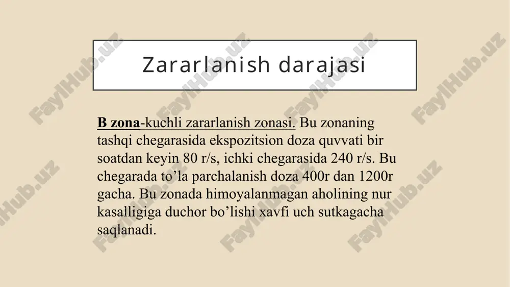 favqulotda vaziyatni baholash. radiatsion holat. radioaktiv zararlanish manbaalari. zonalar tavs - Page 5