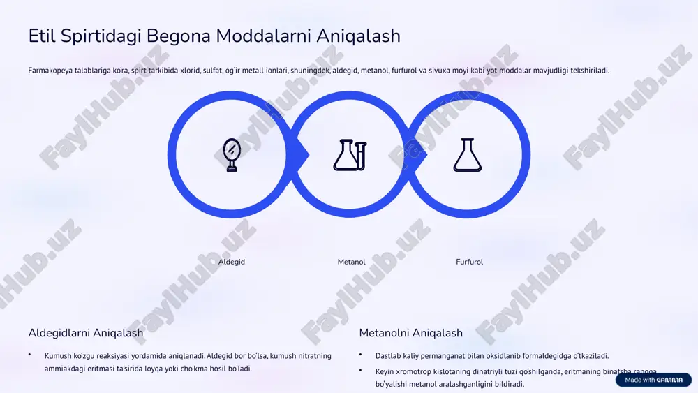 spirtlar, aldegidlar va eterlar saqlagan dorivor moddalarning farmatsevtik tahlili - Page 5