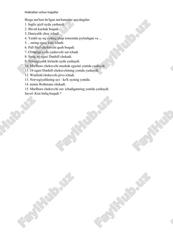 qiziqarli masalalar, mantiqiy savollar - Page 5