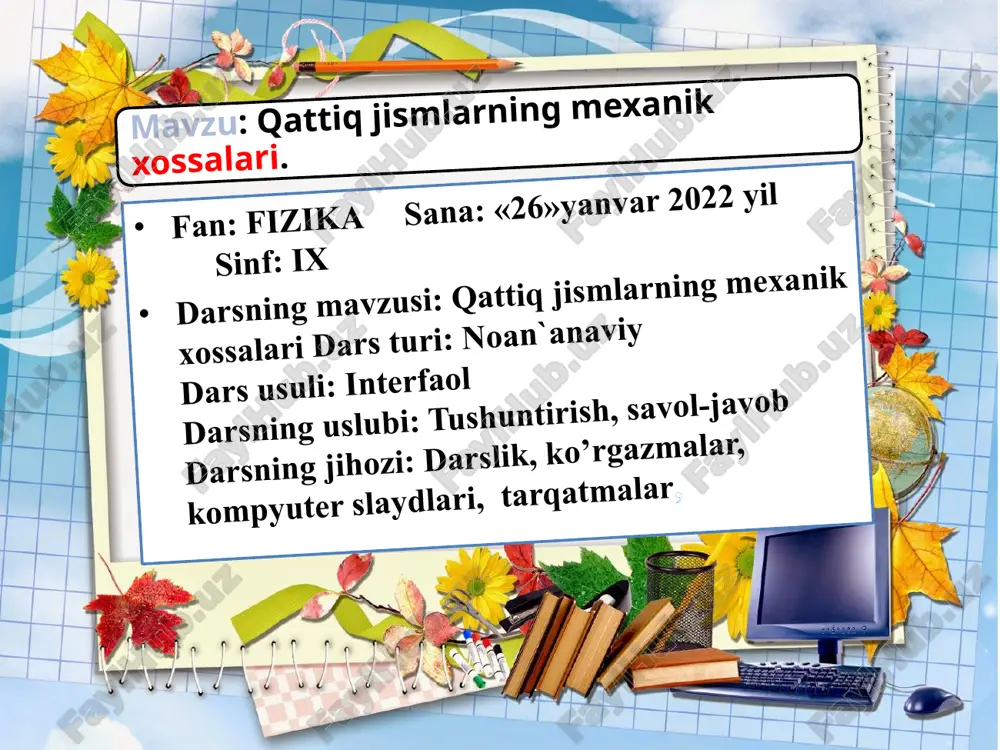 qattiq jismlarning mexanik xossalari - Page 5
