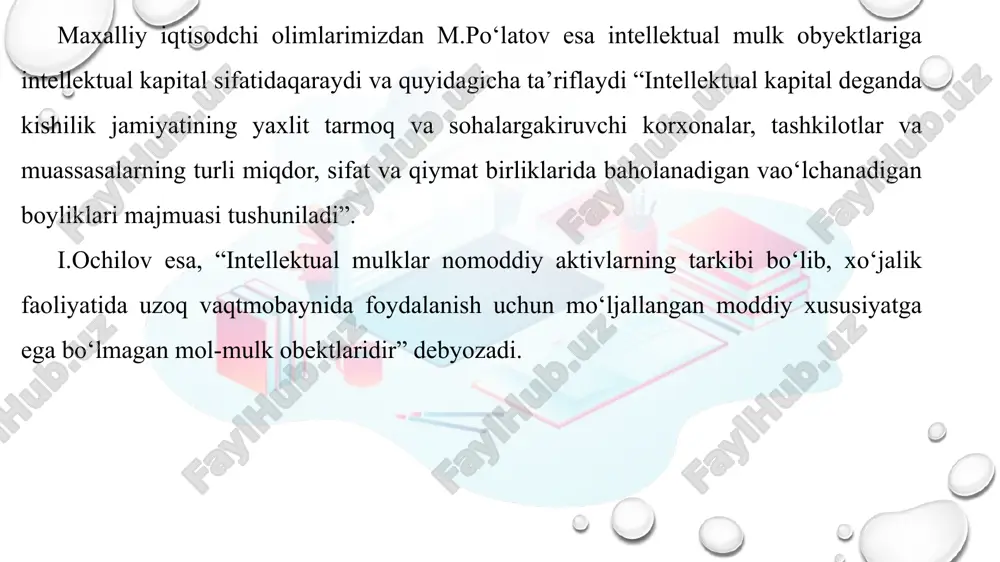 intellektual tovar, intellektual mulk va nomoddiy aktivlar - Page 5