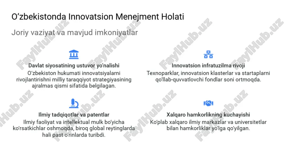 innovatsion menejment va texnologiyalar transferi. o‘rta muddatli va uzoq muddatli - Page 5