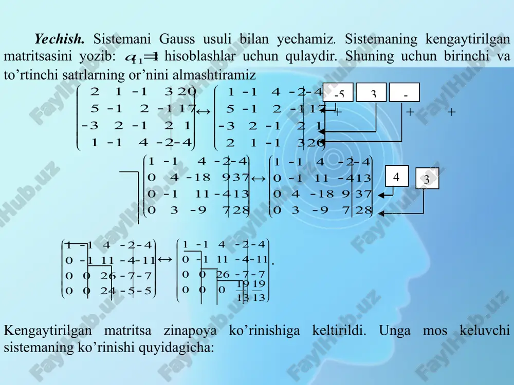 chiziqli algebraik tenglamalar sistemasi - Page 5