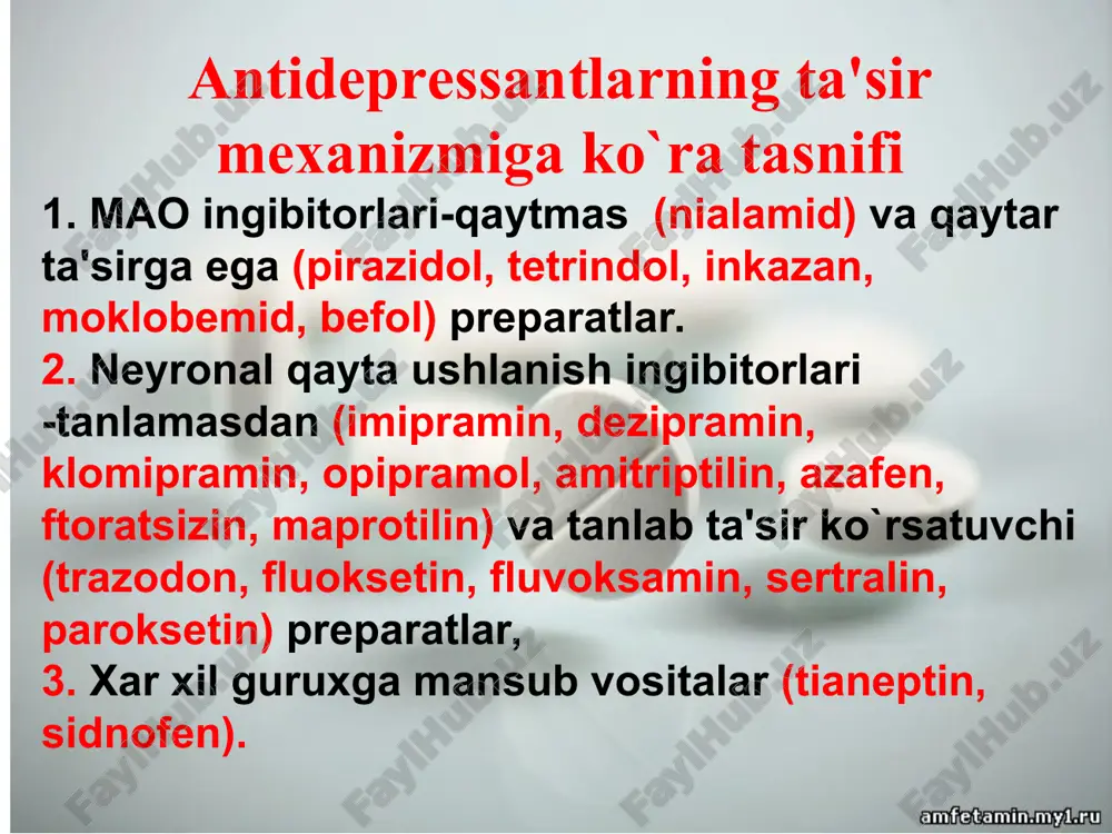 antidepressantlar,nootrop(serebroprotektor)dori vositalari - Page 5