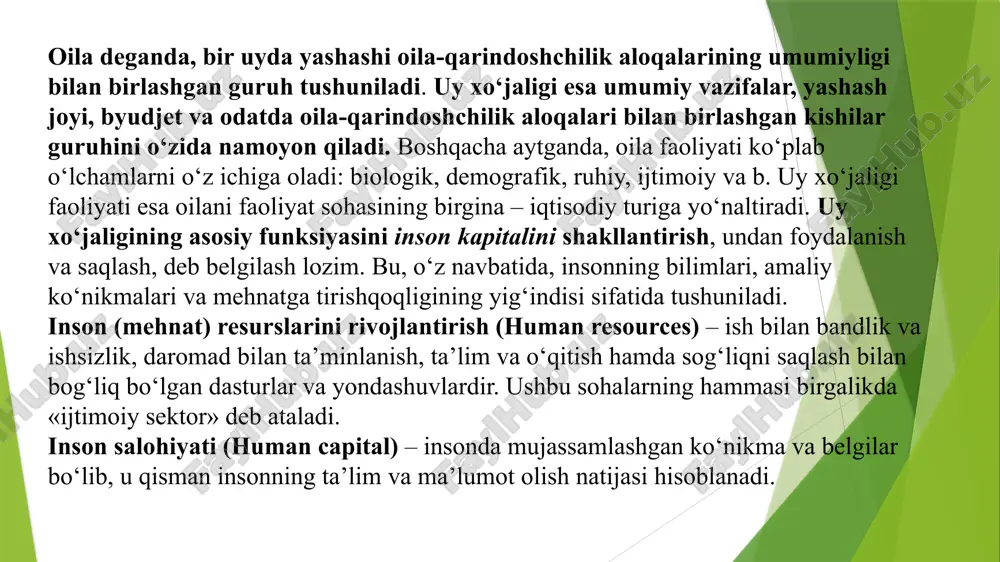 shtirish ishlab chiqaruvchilarning reklama yordamida talabni tartibga solishga intilishi bilan murakkablashadi. reklama xarid jarayonini mutaassiblikka butunlay aylanishiga to‘sqinlik qilgan holda, doimiy ravishda yangi talablarni shakllantiradi. ikkinchidan, uy xo‘jaligining u uchun asosiy daromad manbai bo‘lgan mehnat bozorida ishtirok etishi doimiy nazoratni talab etadi. uy xo‘jaligi mehnat bozoridagi bandlikning muqobil varinatlari, uy xo‘jaligini yuritish va bo‘sh vaqt o‘rtasida tanlagan holda, mehnat bozorida o‘z inson kapitalini eng foydali tarzda sotishga intiladi. bir tomondan, uy xo‘jaligining a’zosi egalik qiladigan inson kapitalining o‘ziga xoslik darajasi qancha yuqori bo‘lsa, uy xo‘jaligini yurtish bilan emas, balki o‘z mehnat resurlarini bozorda sotish bilan shug‘ullanish, shunchalik foydali. ikkinchi tomondan, inson kapitalining o‘ziga xoslik darajasi qanchalik past bo‘lsa, uning egasi uchun uy xo‘jaligini yuritish bilan chegaralanish shunchalik asoslidir. o‘z navbatida, bandlikni optimallashtirish ham uy xo‘jaligi doirasida amalga oshadi. o‘tish iqtisodiyotida uy xo‘jaligi. uy xo‘jaligi faoliyat ko‘rsatadigan istitutsional muhitning noaniqligi va beqarorligi mutaassibliklarning mavjud bo‘lishini shubha ostiga qo‘yadi. bunday sharoitda mutaassibliklar …
