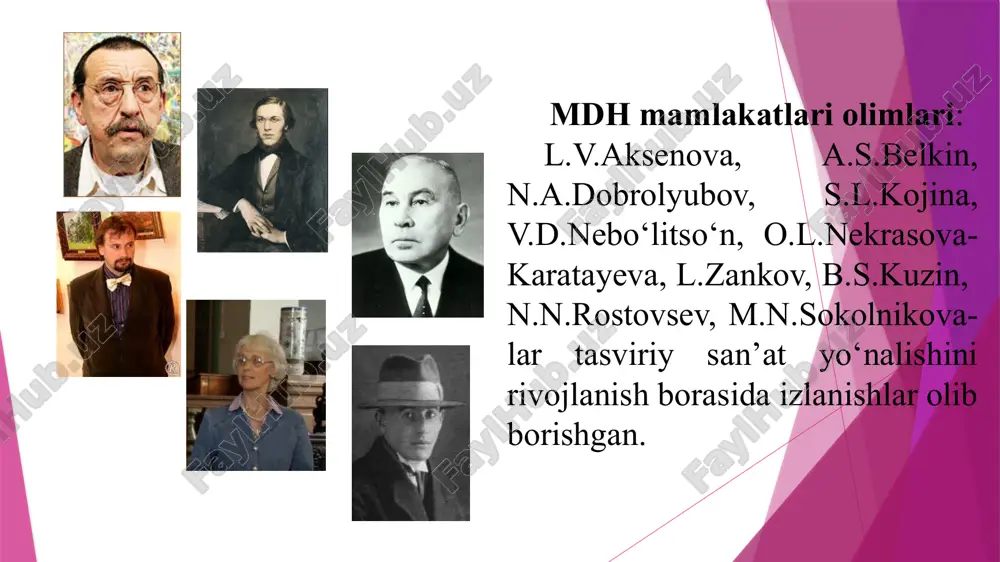 gan va talabalami pedagogik faoliyatga tayyorlash, ulami metodik bilim va mahoratlar bilan qurollantirish, o‘qitish san’atini egallashtga yordam berishni o‘ziga asosiy maqsad qilib qo'ygan. san’atni tushunish, uning kishilar hayotidagi rolini aniqlash masalasi butun madaniyat tarixi davomida keskin bahs, tortishuvlarga sabab bo'lib kelgan. san’atning eng qadimiy va keng tarqalgan turlaridan biri — tasviriy san’atdir. odatda real borliqni badiiy obrazlarda, mavjud predmetlami tabiiy shaklini o‘ziga o‘xshatib umumlashtirib ifodalaydi hamda predmetlaming hajmi, o‘zaro fazoviy joylashuvini va hokazolarda aks ettiradi. san’atkor o‘z asarida voqea, hodisa, holatning ma’lum bir zumdagi ko‘rinishini ifodalab, u tasvir orqali rivojini, mohiyatini ochib berishga intiladi, kishilaming ma’naviy qiyofasi, psixologik holati va boshqa fikrlarni ilgari suradi va tasawur qiladi. ma’lumki, bugungi o‘quvchi kelajakda ishchi, xizmatchi, dizayn- konstruktor, muhandis, shifokor, o‘qituvchi, yurist yoki harbiy mutaxassis yoki biron bir sohani yaratuvchisi bo’ladilar. ularni har biri uchun rasm chizish, undan foydalanish lozim botadi. hatto uy bekasi ham rasmni ko‘ra olishi, tushunishi, bu zamonning eng zarur …