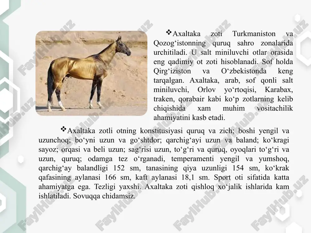 ayrim ot zotlarining o‘ziga xosxususiyatlarini o‘rganish - Page 5