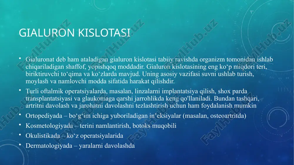 glikozaminoglikanlarning tibbiyitdaqo’llanishi - Page 5
