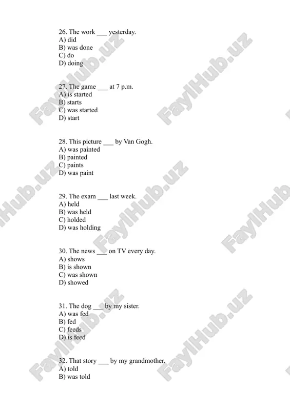 50 testov po teme active & passive voice - Page 5