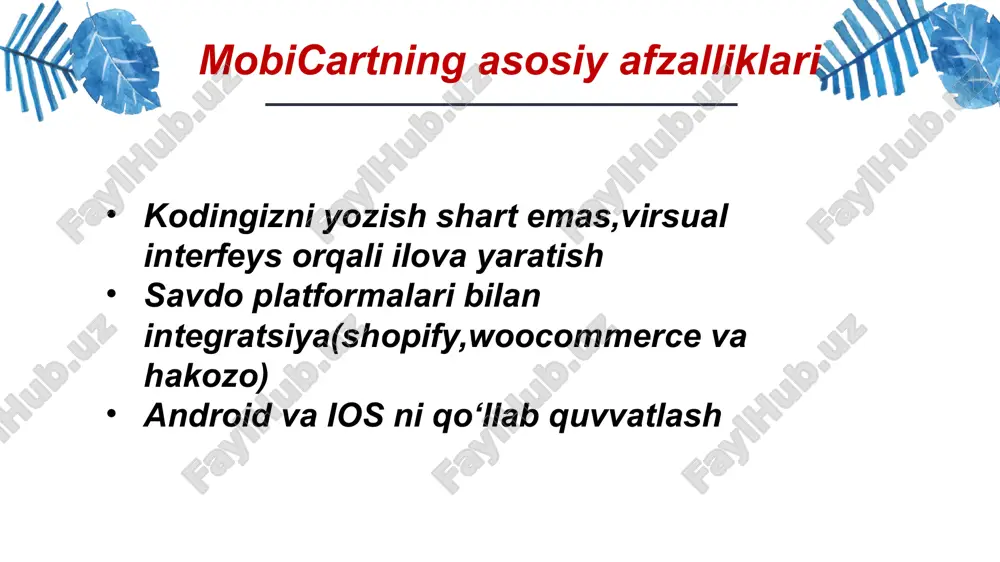 mobicart dasturida mobil texnologiyalar yaratish - Page 5
