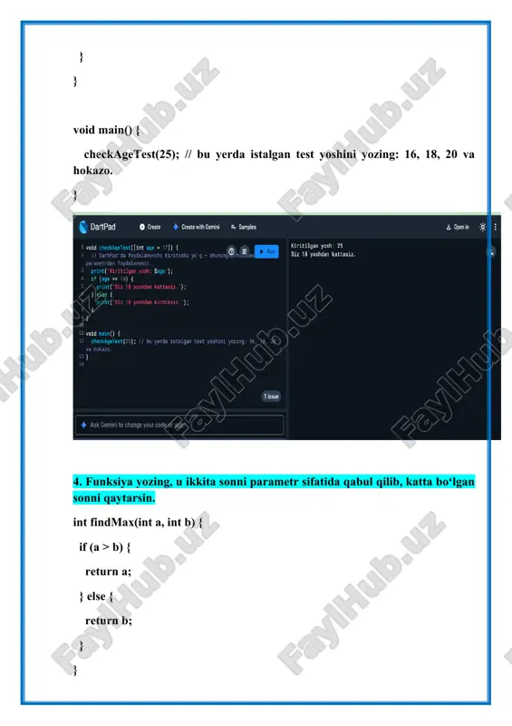 dart dasturlash tilida funksiyalar mavzusida laboratoriya ishi - Page 5
