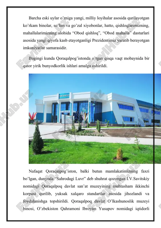 espublikasi davlat mustaqilligi asoslari to‘g‘risidagi” qonunda o‘zining huquqiy asosini topib, 1-17-moddalarida qoraqalpog‘istonning hududiy yaxlitligi va mustaqilligi e’tirof etildi. har ikki respublika o‘rtasidagi siyosiy, iqtisodiy va madaniy munosabatlar o‘zbekiston respublikasining 1992 yil 8 dekabrda qabul qilingan konstitutsiyasida (70-75 moddalar) o‘z aksini topdi. qoraqalpog‘iston respublikasi oliy kengashi o‘zining xii sessiyasida (1993 yil 9 aprel) qoraqalpog‘iston respublikasi konstitutsiyasini qabul qildi. qoraqalpoq milliy davlatchiligi o‘z taraqqiyoti tarixida birinchi marta insonparvar, adolatli, demokratik imtiyozlarga ega bo‘ldi. ayni paytda u suveren respublikaning barcha atributlariga ega. jumladan, qoraqalpog‘iston respublikasi oliy majlisining 1992 yil 14 dekabrda bo‘lib o‘tgan xi sessiyasida qoraqalpog‘iston davlat bayrog‘i, 1993 yil 9 aprelda bo‘lib o‘tgan xii sessiyasida davlat gerbi, 1993 yil 4 dekabrda bo‘lib o‘tgan xiv sessiyasida davlat madhiyasi tasdiqlandi. parlament - qoraqalpog‘iston respublikasi jo‘qorgi kengesi hisoblanadi. 86 deputatdan iborat. quyidagi davlat arboblari parlament raislari bo‘lib ishladi: dauletbay shamshetov (1991-1992), ubbiniyaz ashirbekov (1992-1997), timur kamalov (1997-2002). 2002 yili 2 may kuni bu lavozimga musa …