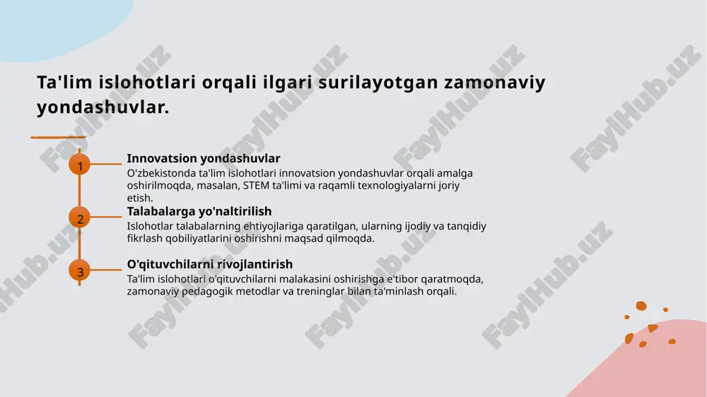 o‘zbekiston respublikasi rivojining yangi bosqichi ta'lim-tarbiya islohotlari - Page 5