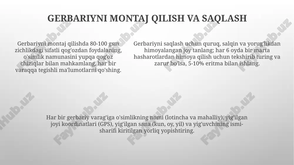 gerbariy tayyorlash va tayyorlash usullari - Page 5