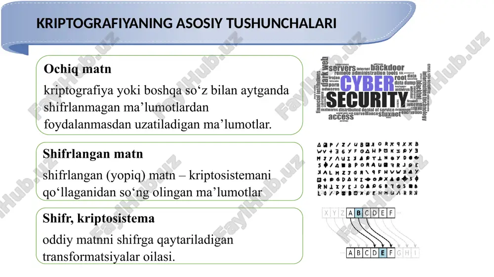 o'ynagan. zimmermanning telegrammasining fotonusxasi ikkinchi jahon urushi boshlanishidan oldin, yetakchi jahon kuchlari elektromexanik shifrlash moslamalariga ega edilar, ularning natijasi ochilmagan deb hisoblanardi. ushbu qurilmalar ikki turga bo'lingan - rotatsion mashinalar va fonar disklaridagi mashinalar. birinchi turga germaniya va uning ittifoqchilari quruqlikdagi kuchlari foydalanadigan "enigma" kiradi, ikkinchisi - amerikaning m-209 sidir . lorets nemis shifrlash mashinasi, ikkinchi jahon urushi paytida teletayp orqali ma’lumot uzatish uchun ishlatilgan. u berlinda c. lorets ag tomonidan ishlab chiqilgan. mashinaning prinsipi vernam oqim shifriga asoslangan edi. birinchi va ikkinchi jahon urushi vaqtida kriptografiya shifr mashinalar "enigma" - maxfiy xabarlarni shifrlash va parolini ochish uchun ishlatiladigan ko‘chma shifrlash mashinasi. aniqroq aytganda, "enigma" - bu 1920-yillardan beri qo‘llanilib kelinayotgan elektromexanik rotatsion mashina. "enigma" tijorat maqsadlarida, shuningdek dunyoning ko‘plab mamlakatlaridagi harbiy xizmatlar tomonidan ishlatilgan, ammo u fashistlar germaniyasida ikkinchi jahon urushi davrida eng keng tarqalgan v-21 ikkinchi jahon urushi paytida maxfiy xabarlarni strategik darajada shifrlash va parolini hal qilish …
