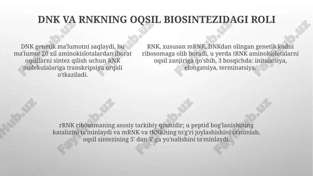 oqsil biosintezida dnk va rnkni roli - Page 5
