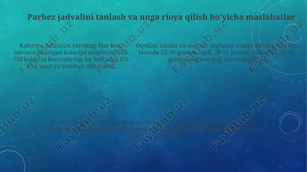 semizlik uchun parhez jadvallari - Page 5