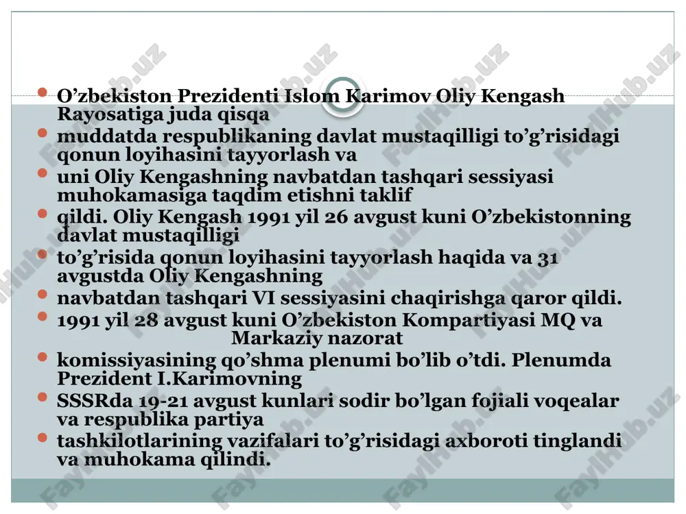 o’zbekiston respublikasi mustaqillikning e’lon qilinishi - Page 5