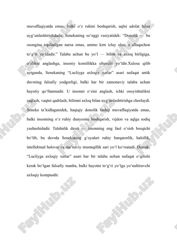 senekaning “lucliyga axloqiy xatlar” asaridagi xatlarga asoslangan esse - Page 5