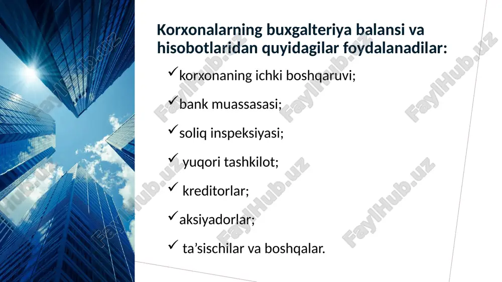 yaqindan tanishtiriladi. yozilishi kerak bo‘lgan summadan kam summa yozilgani aniqlansa, “qo‘shimcha yozuv” usulidan foydalaniladi. masalan, xodimlarga hisoblangan ish haqidan daromad solig‘i ushlab qolinishi kerak, 1700000 so‘m. xato yozuv orqali yuqoridagi schyotlar uchun yuritiladigan buxgalteriya hisob registriga 1700000 so‘m o‘rniga 1200000 so‘m yozilgani aniqlandi. xo‘jalik jarayoni buxgalteriya hisobi registrida quyidagi buxgalteriya yozuvi asosida aks ettirilgan: dt 6700 – “xodimlar bilan mehnat haqi yuzasidan hisob-kitob” - 1200000 kt 6400 – “budjet bilan hisob-kitob” - 1200000 xato summa 500000 so‘m (1700000 - 1200000). buxgalteriya hisobi registridagi xato yozuv to‘g‘rilanishi uchun 500000 qo‘shimcha yozuv aks ettirilishi kerak. dt 6700 – “xodimlar bilan mehnat haqi yuzasidan hisob-kitob” – 500000; kt 6400 – “budjet bilan hisob-kitob” - 500000. buxgalteriya hisobi yozuvlaridagi farqlar ijobiy yoki salbiy bo‘lishiga ko‘ra tegishli schyotlarga “qo‘shimcha yozuv” yoki “qizil qalam” usuli orqali aks ettiriladi. xo‘jalik yurituvchi subyektlar faoliyati hisobi yuritilar ekan, bunda bir necha buxgalteriya hisob shakllaridan foydalanadi, jumladan, korxonada qo‘llaniladigan hisob …