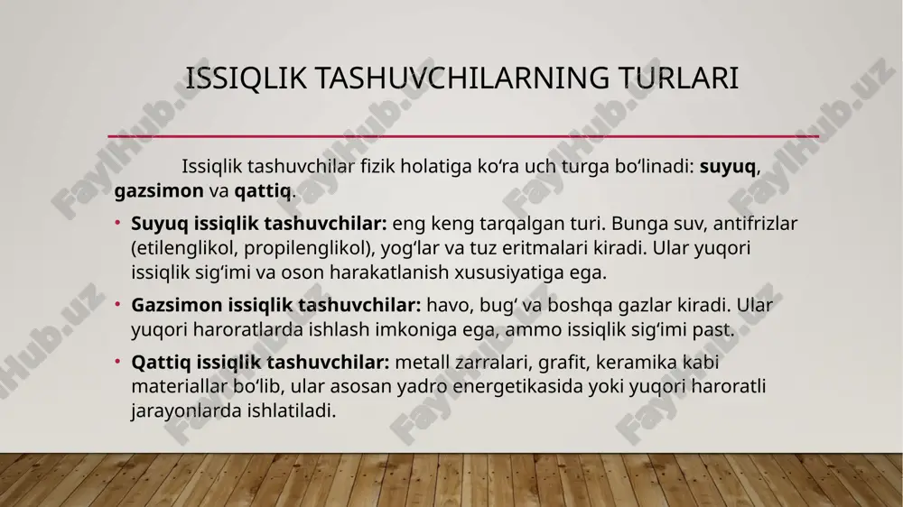issiqlik tashuvchilar – 6 slaydli taqdimot - Page 5