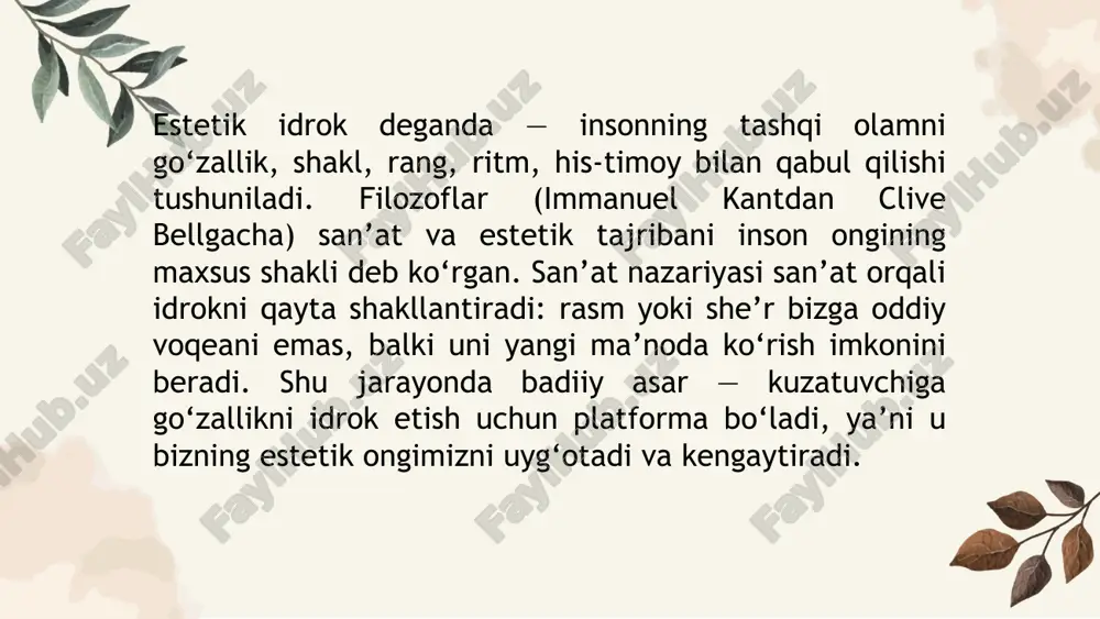 dunyoni estetik idrok etishda badiiy asarlarning ahamiyati - Page 5