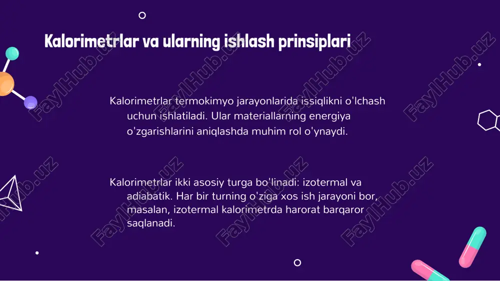 kimyoviy termodinamika termokimyo. kalorimetrlar. kalorimetrik o'lchashlar - Page 5