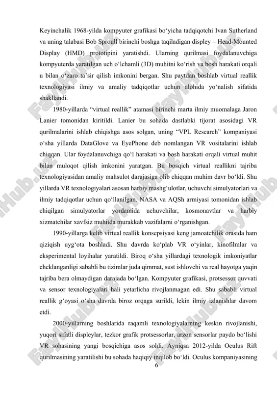 chi marta ilmiy muomalaga jaron lanier tomonidan kiritildi. lanier bu sohada dastlabki tijorat asosidagi vr qurilmalarini ishlab chiqishga asos solgan, uning “vpl research” kompaniyasi o‘sha yillarda dataglove va eyephone deb nomlangan vr vositalarini ishlab chiqqan. ular foydalanuvchiga qo‘l harakati va bosh harakati orqali virtual muhit bilan muloqot qilish imkonini yaratgan. bu bosqich virtual reallikni tajriba texnologiyasidan amaliy mahsulot darajasiga olib chiqqan muhim davr bo‘ldi. shu yillarda vr texnologiyalari asosan harbiy mashg‘ulotlar, uchuvchi simulyatorlari va ilmiy tadqiqotlar uchun qo‘llanilgan. nasa va aqsh armiyasi tomonidan ishlab chiqilgan simulyatorlar yordamida uchuvchilar, kosmonavtlar va harbiy xizmatchilar xavfsiz muhitda murakkab vazifalarni o‘rganishgan. 1990-yillarga kelib virtual reallik konsepsiyasi keng jamoatchilik orasida ham qiziqish uyg‘ota boshladi. shu davrda ko‘plab vr o‘yinlar, kinofilmlar va eksperimental loyihalar yaratildi. biroq o‘sha yillardagi texnologik imkoniyatlar cheklanganligi sababli bu tizimlar juda qimmat, sust ishlovchi va real hayotga yaqin tajriba bera olmaydigan darajada bo‘lgan. kompyuter grafikasi, protsessor quvvati va sensor texnologiyalari hali yetarlicha …