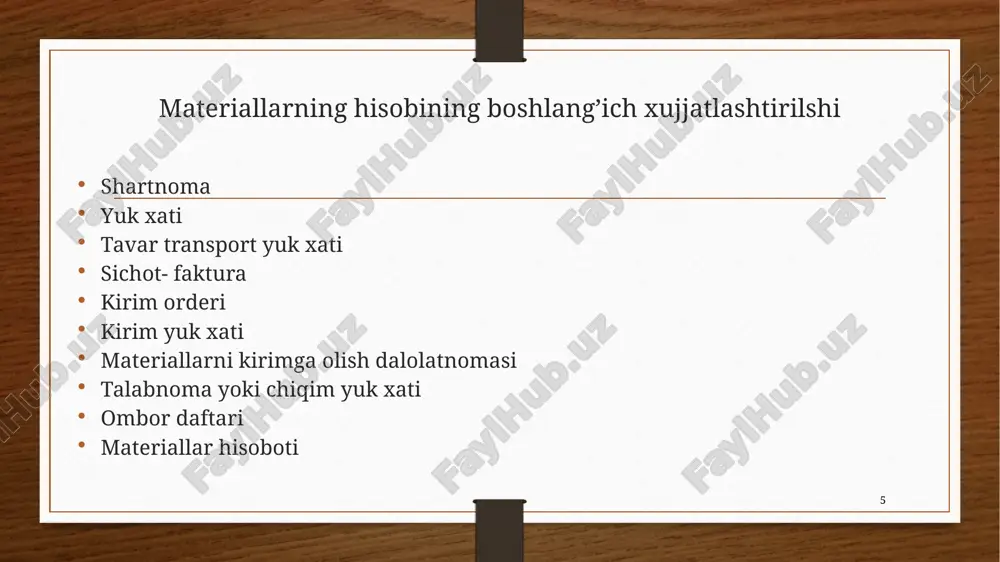 material xarajatlarining hisobi - Page 5