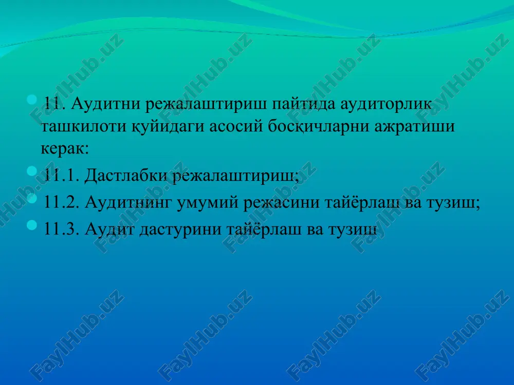 auditning rejalashtirish maqsadi va vazifalari - Page 5