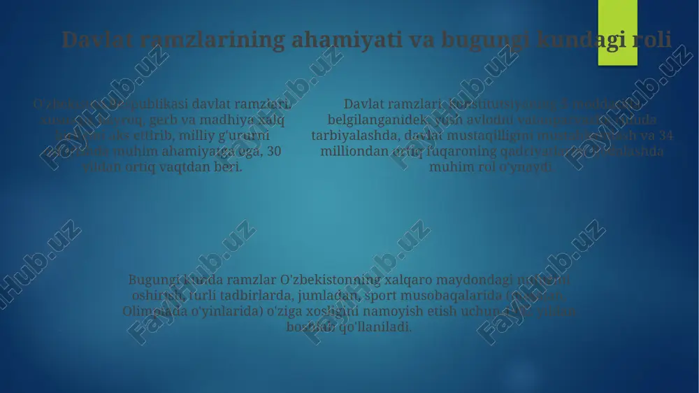 o'zbekiston respublikasi davlat ramzlari: umumiy ma'lumot - Page 5