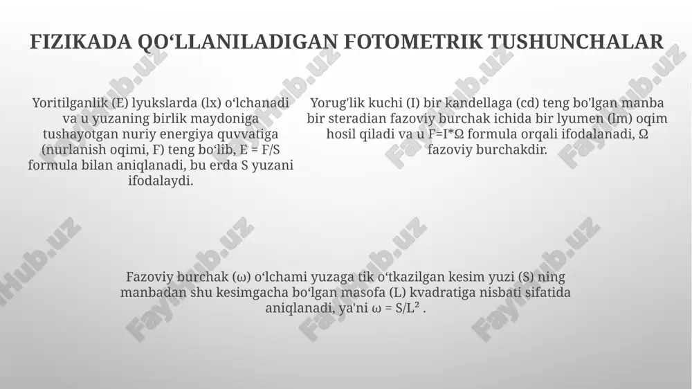 ritilganlik orasidagi bog'lanishni ifodalaydi; yoritilganliklar 2.512 marta farq qilsa, kattaliklari bir birlikka farq qiladi. koʻrinma yulduz kattaligi shkalasining hisob boshi kichik ayiqning qutb yulduzi bilan aniqlanadi, uning kattaligi m=+2.12m qilib qabul qilingan, boshqa yulduzlar unga nisbatan solishtirilib oʻlchanadi. ilmiy-texnik taraqqiyotda astrofizikaning roli astrofizik kuzatishlar spektral tahlil usulining rivojlanishiga turtki berdi. nemis olimi fraungofer quyosh spektrida 1814-yilda chiziqlarni aniqladi va bu usul kimyoviy tarkibni o'rganishga asos soldi. kosmosdan kelayotgan yuqori energiyali ( kosmik nurlar) zarrachalarni tekshirish orqali 19 asrda atomlarning ichki tuzilishi va fundamental zarralari haqida dastlabki ma'lumotlar olingan. kosmosdan kelayotgan yuqori energiyali ( kosmik nurlar) zarrachalarni tekshirish orqali 19 asrda atomlarning ichki tuzilishi va fundamental zarralari haqida dastlabki ma'lumotlar olingan. nurlanish tarkibi (spektri) ni atom oʻtishlar natijasida shakllanishi chiziqli spektrlar bogʻliq holatdan bogʻliq holatga oʻtishlar natijasida hosil boʻladi, bunda atomning maʼlum energiya darajasida oʻtish natijasida emissiya yoki absorbsiya chiziqlari yaratiladi. tutash spektrlar emissiya jarayonlarida elektronlarning energiyasini ixtiyoriy boʻlishi natijasida hosil …