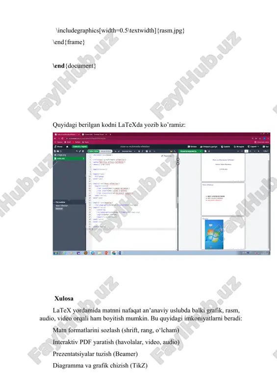 latex matn va multimedia effektlaridan foydalanish - Page 5