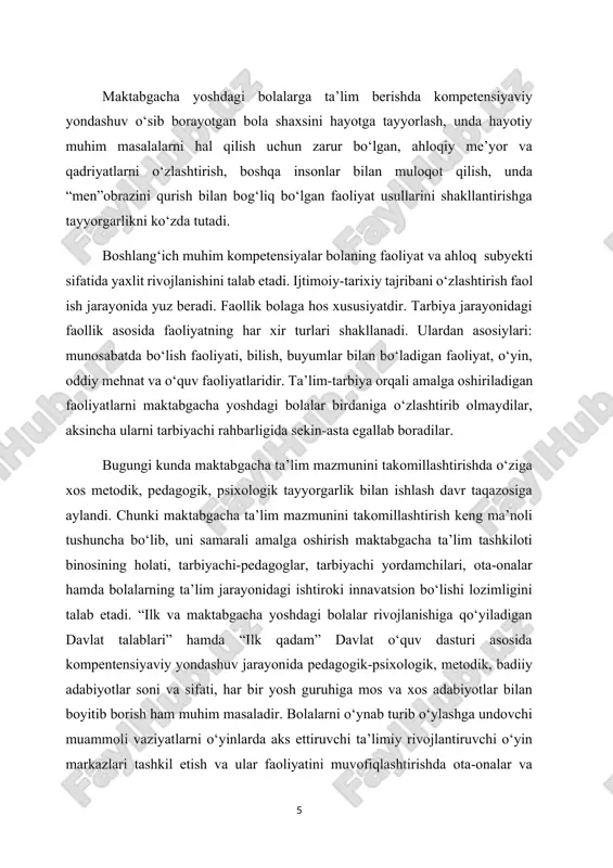 ni tubdan oshirish, talab yuqori bo‘lgan fanlarni chuqurlashtirilgan tarzda o‘rganish vazifalari belgilib berilgan. bu ta’lim jarayonini zarur axborotlar bilan ta’minlash, ularni o‘zlashtirib borishning maqbul yechimlarini topish va joriy qilish imkoniyatlarini kengaytiradi. kompetensiyaviy yondashuvga asoslangan ta’lim shaxs o‘zlashtirilgan axborotlarni o‘quv va hayotiy faoliyat turlarining standart va nostandart vaziyatlarida qo‘llay olishga tayyorlashi bilan harakterlanadi. kompetentsiya tushunchasi va ularning turlarini o‘rganayotgan tadqiqotchilarning aksariyati ularning ko‘p tomonlama, tizimli va xilma-xilligini ta'kidlaydilar. shu bilan birga, ulardan eng universalini tanlash muammosi markaziy masalalardan biri hisoblanadi. keling, kompetentsiyalarni rivojlantirishning qanday turlari va darajalari mavjudligini batafsil ko‘rib chiqaylik. hozirgi vaqtda ularni tasniflashda juda ko‘p turli xil yondashuvlar mavjud. shu bilan birga, vakolatlarning asosiy turlari ham evropa, ham mahalliy tizimlar yordamida aniqlanadi. gef lug‘ati asosiy toifalarning ta'riflarini beradi. xususan, kompetentsiya va kompetentsiya o‘rtasidagi farqlar ko‘rsatilgan. birinchisi, ma'lum bilim, ko‘nikma va malakalar majmui bo‘lib, ularda shaxs xabardor va amaliy tajribaga ega. kompetentsiya deganda o‘z faoliyati davomida olingan kasbiy va shaxsiy …