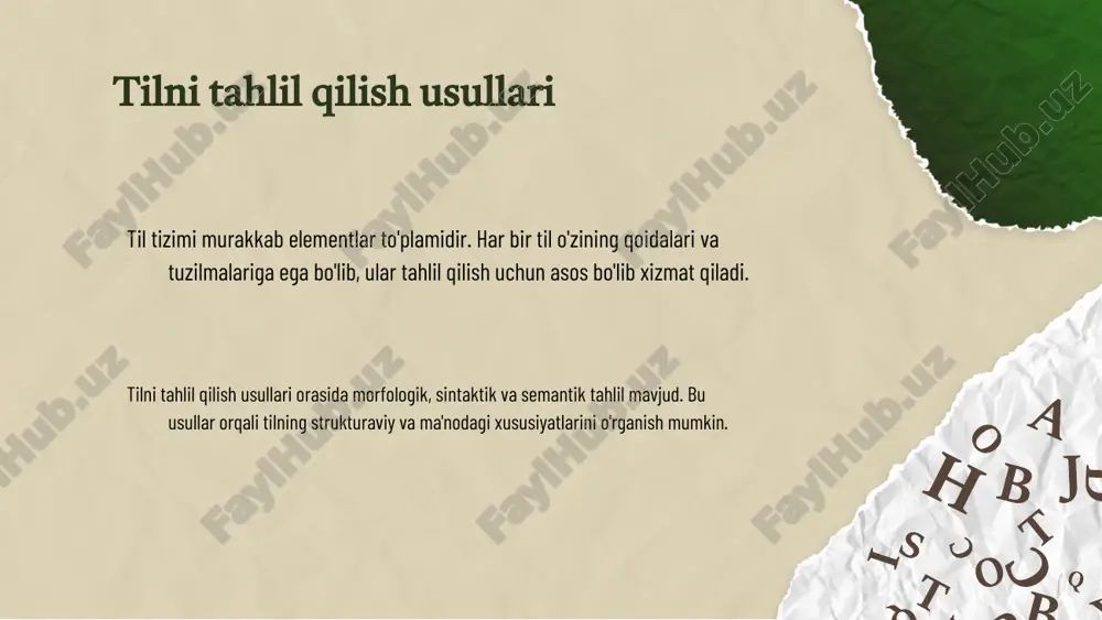 tilning samaradorligi, aniq va ravonligi kabi jihatlarni o'z ichiga olishi mumkin. amaliy misollar orqali sifatlarni baholash ko'nikmalarini rivojlantirish mumkin. tillararo taqqoslash va tahlil qilish bilan sifatlarni yanada chuqurroq tushunish mumkin. til tizimlarining o'ziga xosligi til tizimlari o'ziga xosligi ularning tarkibi va tuzilishi bilan belgilanadi. har bir tilning o'ziga xos grammatik qoidalari, leksik xususiyatlari va fonetik tizimi mavjud. bu xususiyatlar tilning ma'lumotlarni qanday shakllantirishiga va odamlar o'rtasidagi muloqotni qanday ta'minlashiga ta'sir qiladi. baholash usullarining taqqoslanishi baholash usullari til sifatlarini o'lchashda muhim ahamiyatga ega. ular orasidagi taqqoslash tilning agushtin va o'ziga xos xususiyatlarini aniqlashga yordam beradi. har bir usulning afzalliklari va kamchiliklarini bilish tilni yanada yaxshiroq tushunishga yordam beradi. til sifatlarini tahlil qilish tilning tizim sifatida mohiyati tilning o'zaro bog'langan elementlaridan iboratligini anglatadi. ushbu tizimda belgilar va ularning ma'nolari bir-biri bilan aloqada bo'ladi. til sifatlarini baholash usullari orqali til tizimining tuzilishi va funksiyalari tahlil qilinadi. bu jarayonda grammatik, leksik va fonetik sifatlar …