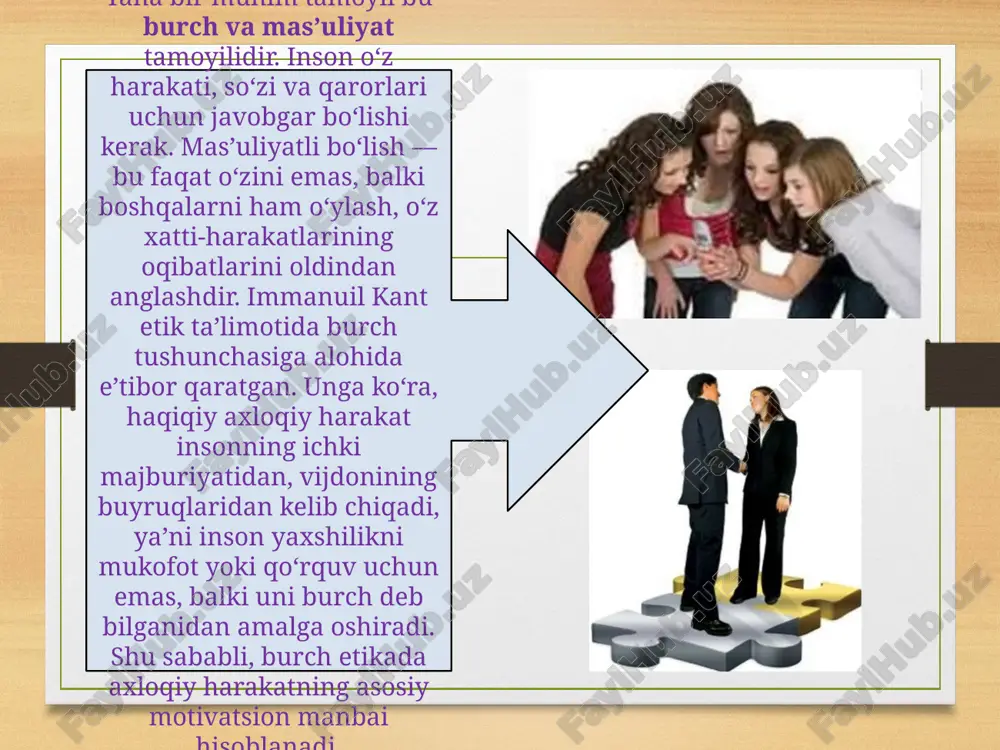‘rikenglik — insoniyatning eng qadimiy, ammo doimo yangilanib turuvchi ma’naviy boyligidir. uning kategoriyalari esa inson ongining chuqur qatlamlarida joylashgan ma’naviy tushunchalar bo‘lib, ular insonni yaxshilik sari yetaklaydi. foydalanilgan adabiyotlar saidov, a. (2021). "etika va axloqiy masalalar". tashkent: o'zbekiston milliy universiteti. mahmudov, s. (2022). "yoshlar va etik qadriyatlar". tashkent: yoshlar nashri. ismatov, f. (2020). "axloqiy ta'lim: nazariya va amaliyot". tashkent: o'zbekiston respublikasi ta'lim vazirligi. tursunov, b. (2023). "etika va zamonaviy muammolar". samarqand: samarqand davlat universiteti. abdullayev, r. (2021). "etik nazariyalar va ularning amaliyoti". tashkent: fan va texnologiyalar. rasulov, m. (2022). "ijtimoiy etik va uning ahamiyati". farg'ona: farg'ona davlat universiteti. khodjayeva, d. (2023). "etika va ijtimoiy mas'uliyat". tashkent: toshkent davlat yuridik universiteti. nurmatov, e. (2021). "etik qadriyatlar va yoshlar". buxoro: buxoro davlat universiteti. xodiev, o. (2020). "etika va inson huquqlari". tashkent: o'zbekiston respublikasi inson huquqlari bo'yicha milliy markazi. jumayev, a. (2022). "milliy etik qadriyatlar". qoqon: qoqon davlat universiteti. yusupov, t. (2023). "etika …