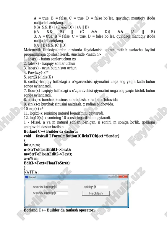 borland c++ builderdagi amallar - Page 5