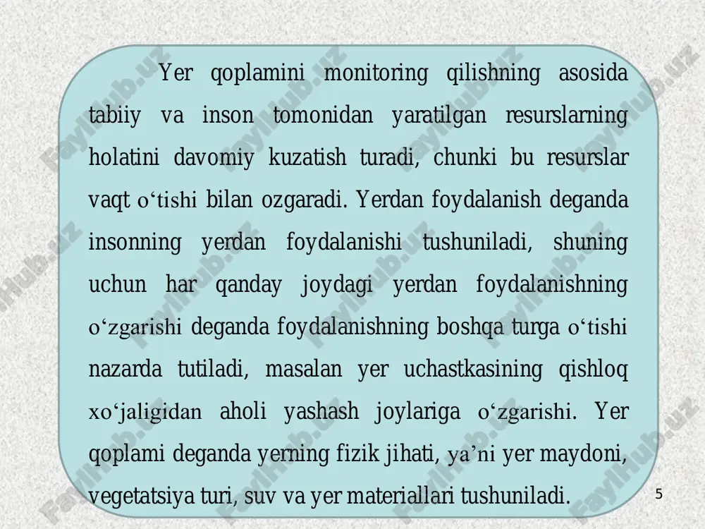 yerning qoplami va yerdan foydalanish - Page 5