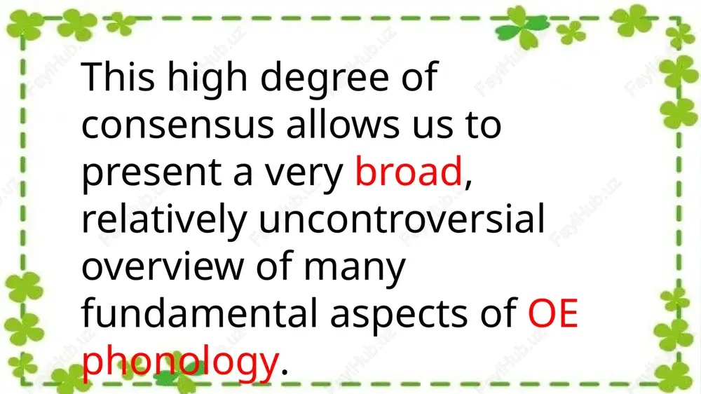 classification of phonology in old english - Page 5