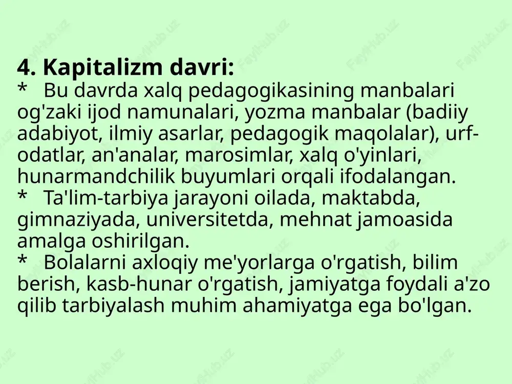 xalq pedagogikasi manbalarining tarixiy ifodasi - Page 5