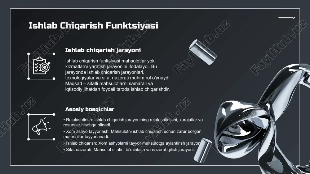 muhim rol o'ynaydi, lekin muvaffaqiyatli bo'lishi uchun moliyaviy va ishlab chiqarish funktsiyalari bilan samarali aloqada bo'lishi zarur. biznes funktsiyalarini optimallashtirish usullari sifatida texnologiyalardan foydalanish, jarayonlarni avtomatlashtirish va jamoa o'rtasida samarali aloqa o'rnatish kiritilishi kerak. bu usullar orqali kompaniyalar o'z ish faoliyatini yaxshilashlari va raqobatbardoshligini oshirishlari mumkin. tarkibiy qismlar va samaradorlik biznes jarayonlari va samaradorligi tarkibiy qismlar biznes jarayonlarining samaradorligini oshirishda muhim rol o'ynaydi. ular jarayonlarni optimallashtirish, vaqt va resurslarni tejashga yordam beradi. masalan, avtomatlashtirish orqali ma'lumotlarni tez va xato qilmasdan qayta ishlash mumkin, bu esa samaradorlikni oshiradi. ma'lumotlar va statistikalar statistik ma'lumotlarga ko'ra, 2021 yilda avtomatlashtirilgan jarayonlar 30% gacha samaradorlikni oshiradi. bundan tashqari, bizneslar tarkibiy qismlarga e'tibor berish orqali xarajatlarni 20% gacha kamaytirishi mumkin. bu raqamlar tarkibiy qismlarning biznes jarayonlarida muhim ahamiyatga ega ekanligini ko'rsatadi. biznes funksiyalarining o'zaro bog'liqligi biznes funksiyalari ta'siri turli biznes funksiyalari o'rtasidagi o'zaro bog'liqlik tashkilotning samaradorligini oshiradi. masalan, marketing bo'limi sotuvlar va ishlab chiqarish bilan yaqin …