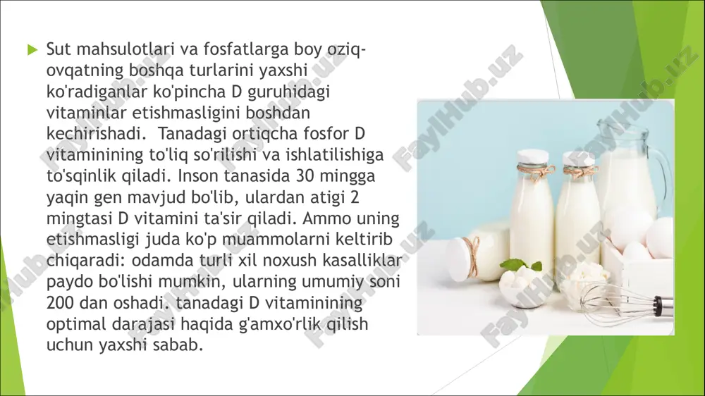 olsiz qilib qo‘yishi mumkin. shu bois turli yo‘llar bilan bo‘lsa ham ushbu vitaminni qabul qiling: tarkibida d vitamini bo‘lgan taomlar yoki dorixonalarda sotiladigan vitamindan olib iste’mol qiling yoki quyosh nurida to‘yingan suvga vanna qiling. u to‘yib uxlamaslikyetarlicha uxlolmasligingiz boisini bilmoqchi bo‘ lsangiz o‘ ylab ko‘ring: yetarli darajada quyosh nuridan bahra olasizmi? chunki aynan ushbu vitamin tanqisligi sabab uyqusizlik kuzatilishi mumkin. befarq bo‘lmang, shifokor bilan bu borada maslahatlashing, uyquning yetarli va me’yorida bo‘lmasligi jiddiy kasalliklarni keltirib chiqarishi mumkin. u terlashyana bir alolmatlardan biri sababsiz tez-tez terlashning kuzatilishi. agar anchadan beri besabab peshonangizni ter bosayotganini sezgan bo‘lsangiz, befarq bo‘lmasdan zudlik bilan shifokorga murojaat qiling.immunitetni ko‘tarish uchun uyda jismoniy tarbiya mashqlarini bajaring. agar sizda yuqoridagi alomatlar kuzatilgan bo‘lsa, darhol dorixonaga chopmang, tabiiy ravishda quyosh nuridan bahra olishga harakat qiling. dori-darmon borasida shifokor tavsiyasisiz o‘zboshimchalik qilish yaramaydi.