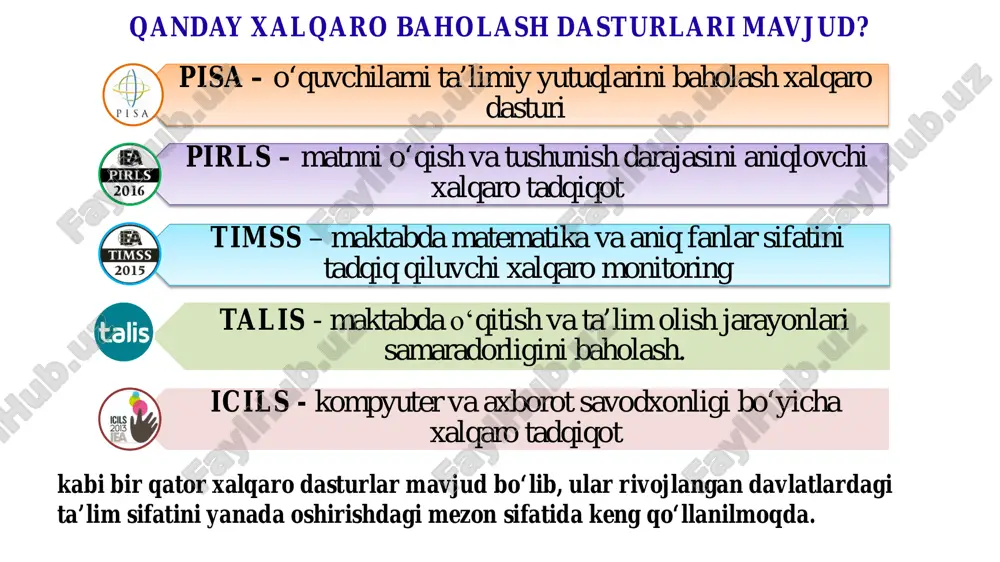 xalqaro baholash dasturlari - Page 5