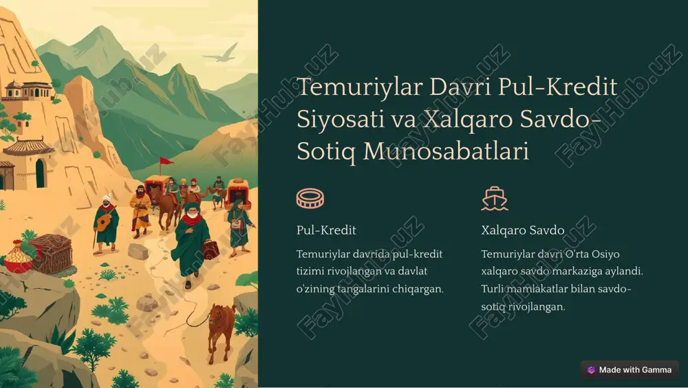 temuriylar davri: iqtisodiy siyosat va rivojlanish - Page 5