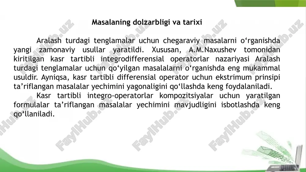 kasr tartibli integrodifferensial operatorlarining kompozitsiyalari - Page 5