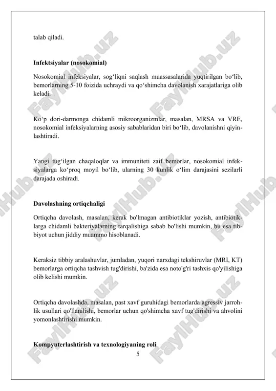 ulosa zamonaviy tibbiyotda yatrogen muammolar jiddiy e'tibor talab qiladi, oldini olish va kamaytirish uchun doimiy harakatlar zarur. foydalanilgan adabiyotlar 1. anderson, o. w., brown, b. s. (1984). iatrogenic illness: a perspective. medical care review, 41(1), 1-24. 2. starfield, b. (2000). is us health really the best in the world?. jama, 284(4), 483-485. 3. lazarou, j., pomeranz, b. h 0 0 0 7